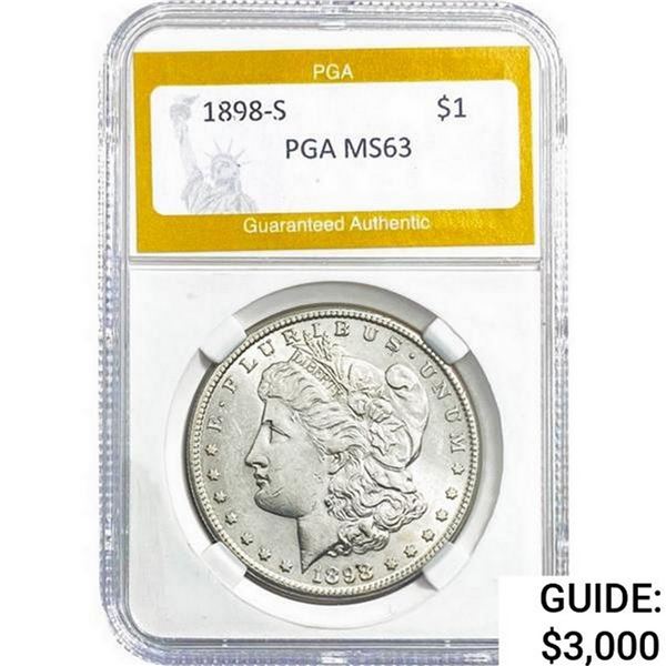 1898-S Morgan Silver Dollar PGA MS63