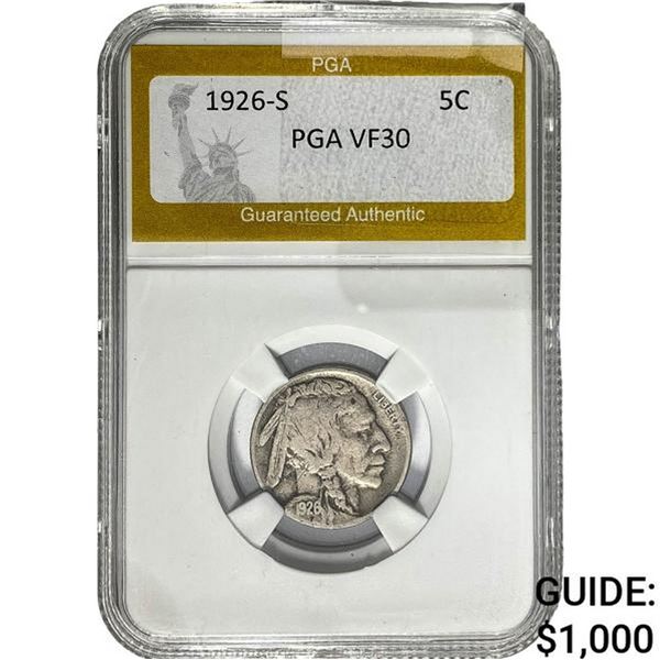 1926-S Buffalo Nickel PGA VF30