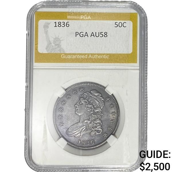 1836 Capped Bust Half Dollar PGA AU58