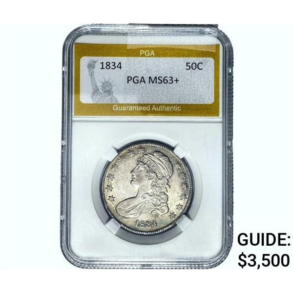 1834 Capped Bust Half Dollar PGA MS63+