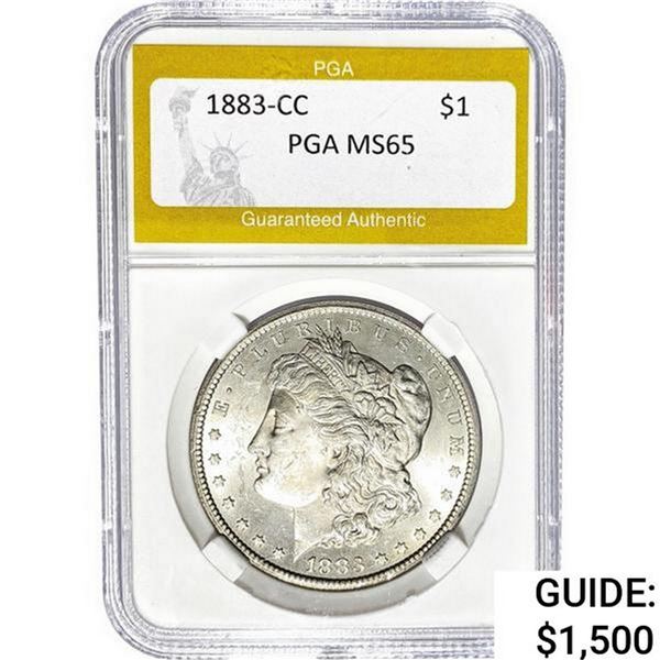 1883-CC Morgan Silver Dollar PGA MS65