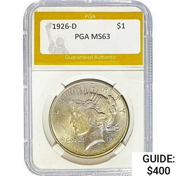 1926-D Silver Peace Dollar PGA MS63