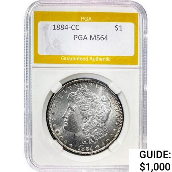 1884-CC Morgan Silver Dollar PGA MS64