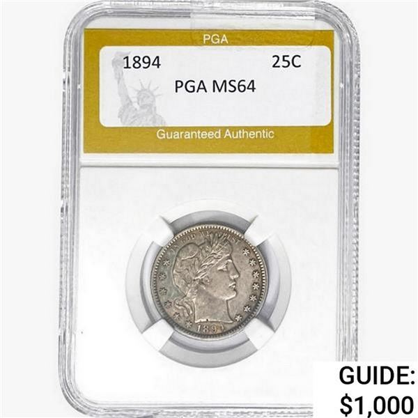 1894 Barber Quarter PGA MS64