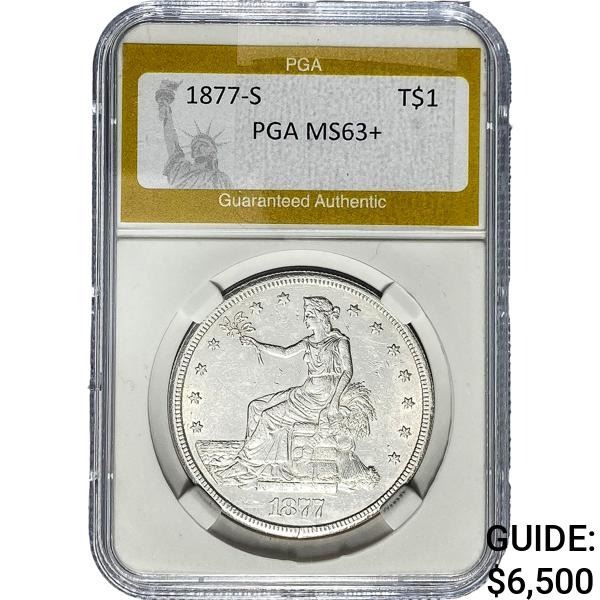 1877-S Silver Trade Dollar PGA MS63+