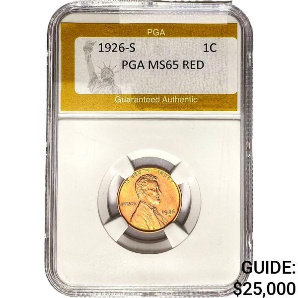 1926-S Wheat Cent PGA MS65 Red