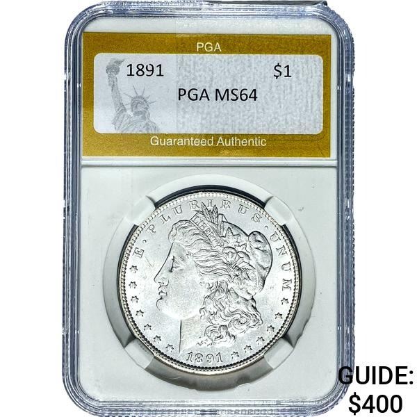 1891 Morgan Silver Dollar PGA MS64