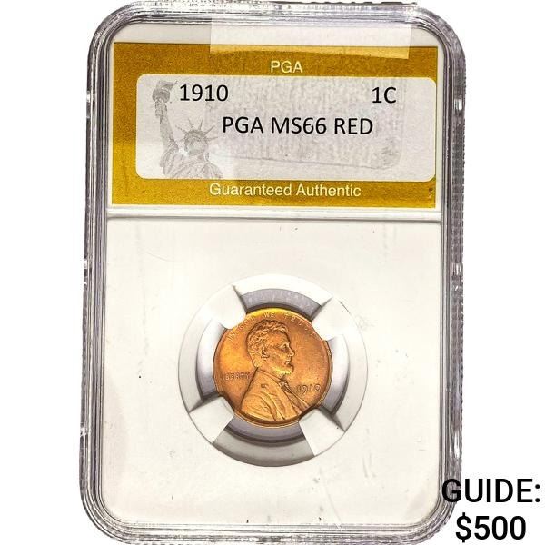 1910 Wheat Cent PGA MS66 Red