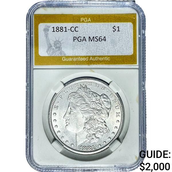 1881-CC Morgan Silver Dollar PGA MS64