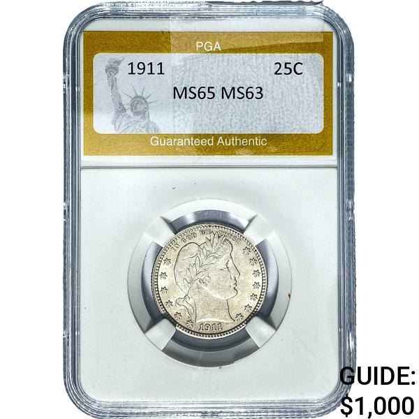 1911 Barber Quarter PGA MS63