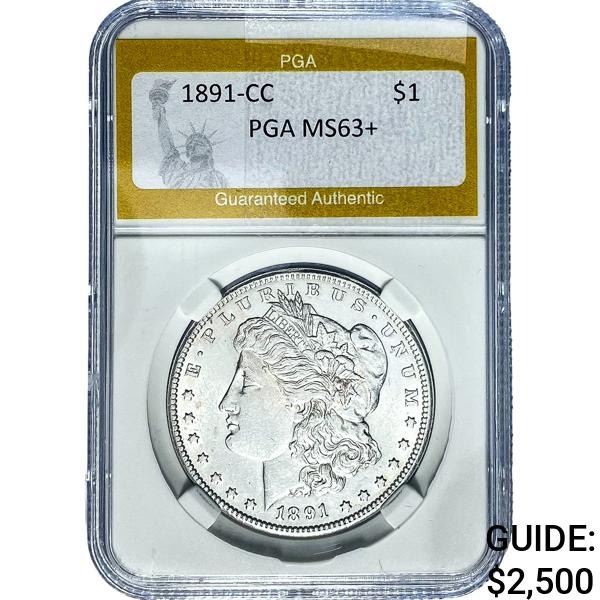 1891-CC Morgan Silver Dollar PGA MS63+