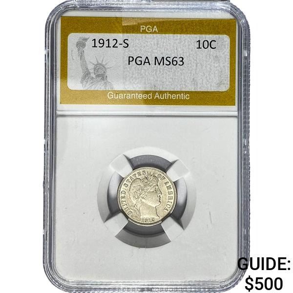 1912-S Barber Dime PGA MS63