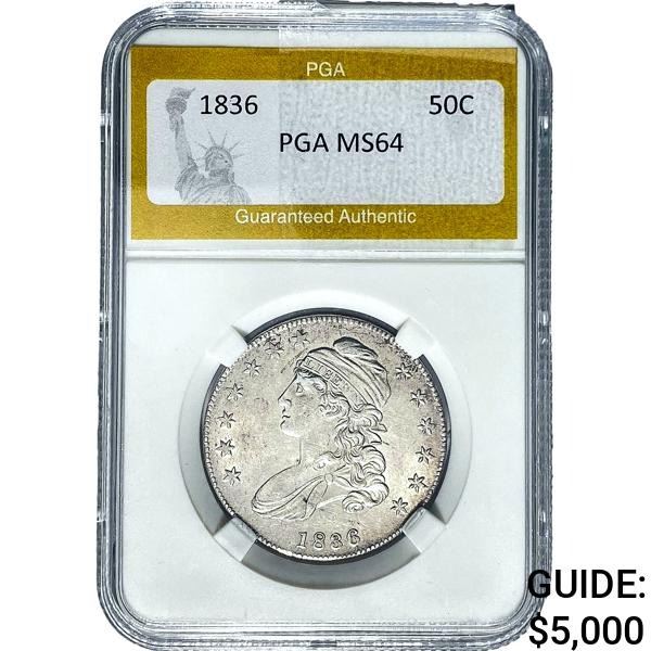 1836 Capped Bust Half Dollar PGA MS64
