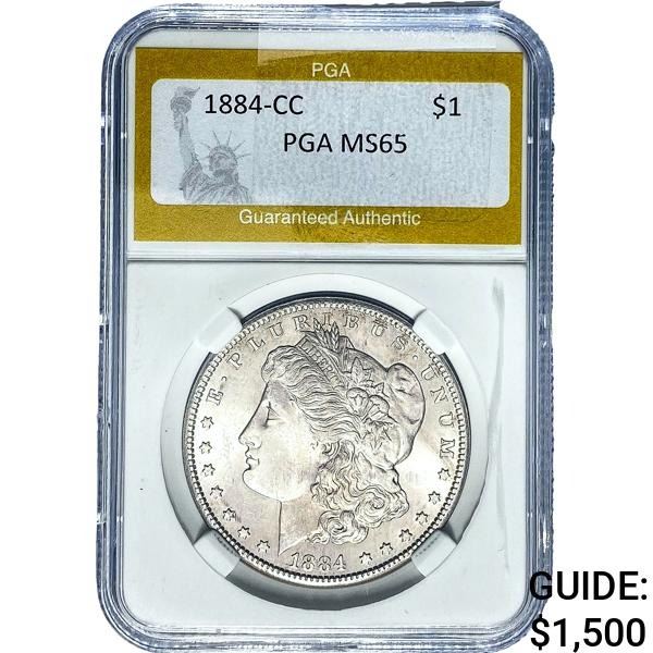 1884-CC Morgan Silver Dollar PGA MS65