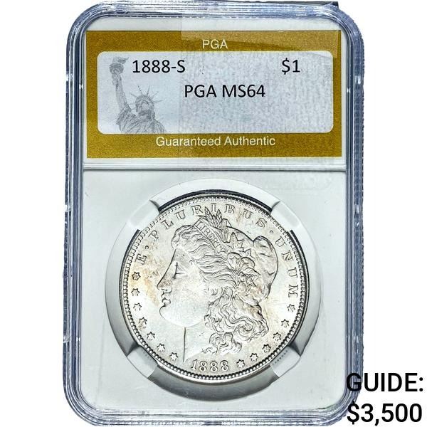 1888-S Morgan Silver Dollar PGA MS64