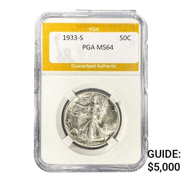1933-S Walking Liberty Half Dollar PGA MS64