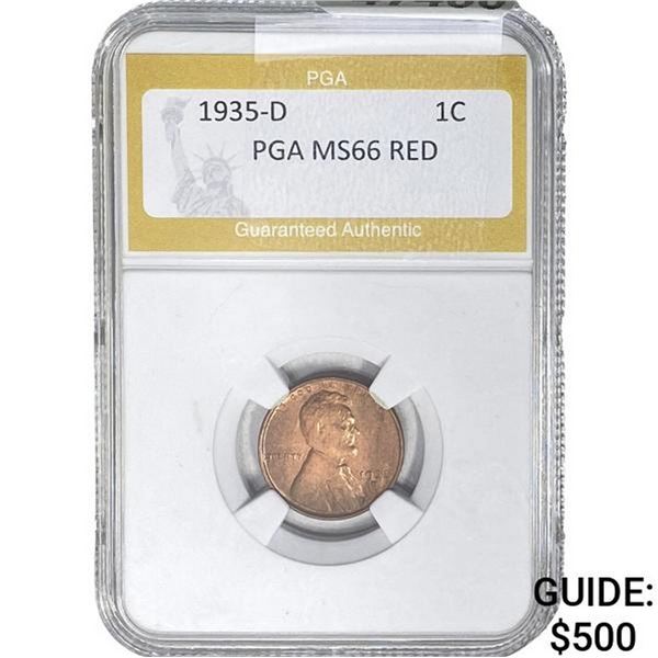 1935-D Wheat Cent PGA MS66 Red