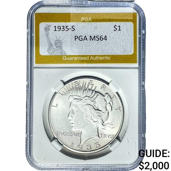 1935-S Silver Peace Dollar PGA MS64