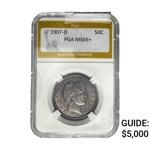 1907-O Barber Half Dollar PGA MS65+