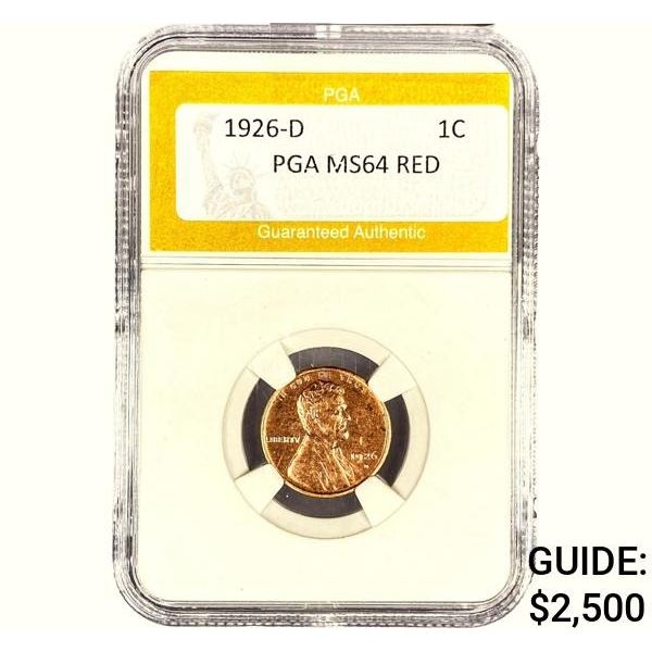 1926-D Wheat Cent PGA MS64 Red