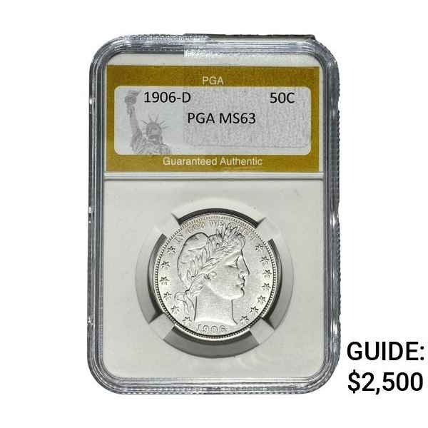 1906-D Barber Half Dollar PGA MS63