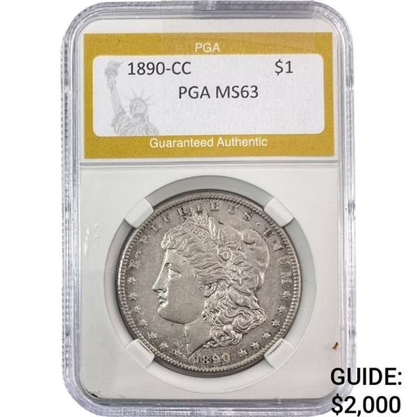 1890-CC Morgan Silver Dollar PGA MS63