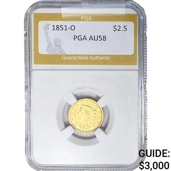 1851-O $2.50 Gold Quarter Eagle PGA AU58