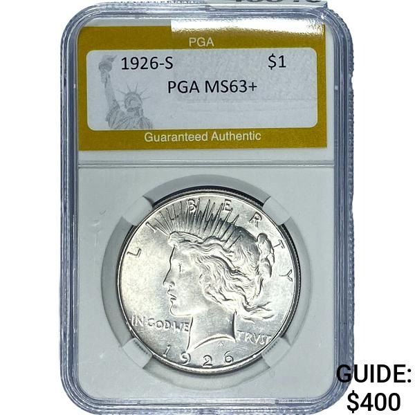 1926-S Silver Peace Dollar PGA MS63+