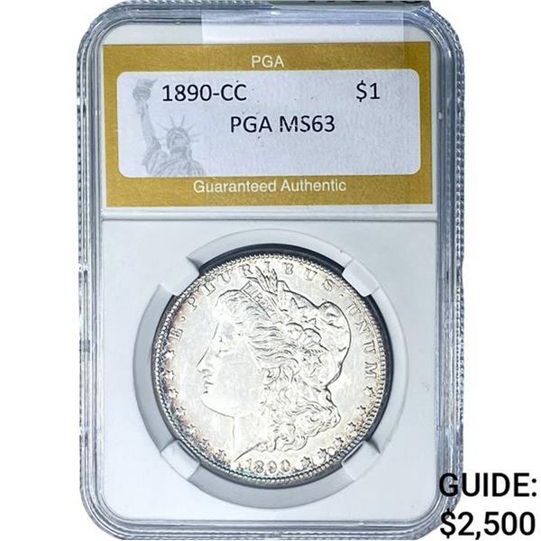 1890-CC Morgan Silver Dollar PGA MS63