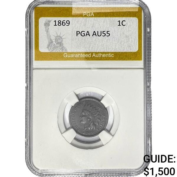 1869 Indian Head Cent PGA AU55