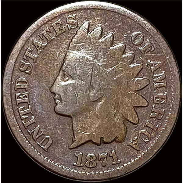 1871 Indian Head Cent LIGHTLY CIRCULATED