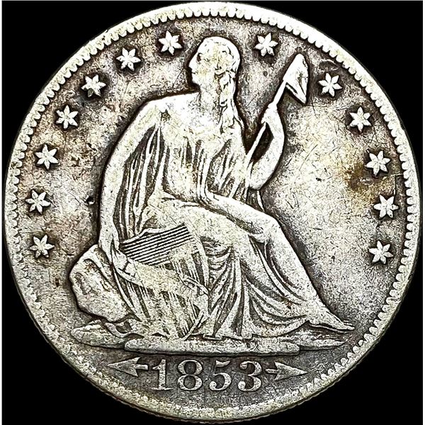 1853-O Arrows/Rays Seated Liberty Half Dollar LIGHTLY CIRCULATED