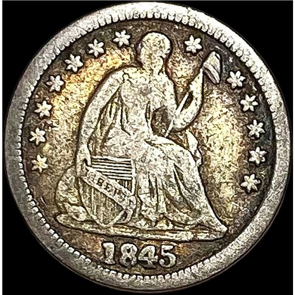 1845 Seated Liberty Half Dime NICELY CIRCULATED