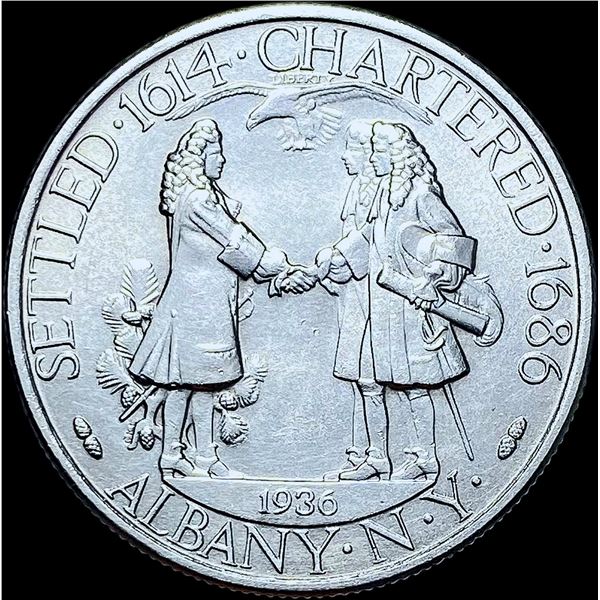 1936 Silver Albany Charter Half Dollar CHOICE BU