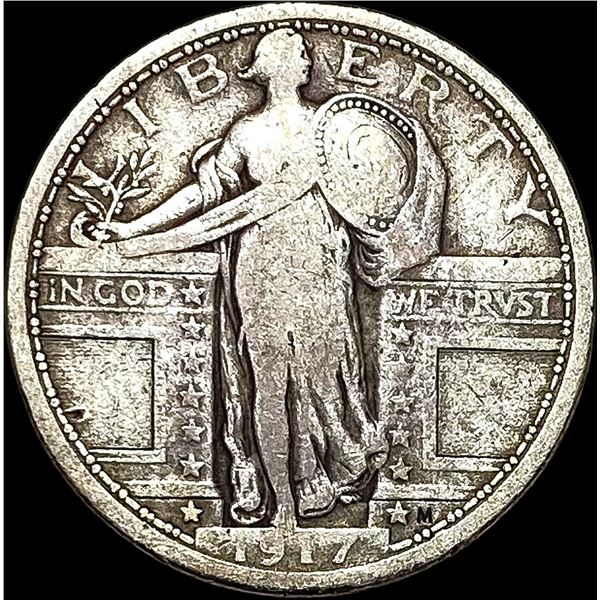 1917 Type 1 Standing Liberty Quarter LIGHTLY CIRCULATED