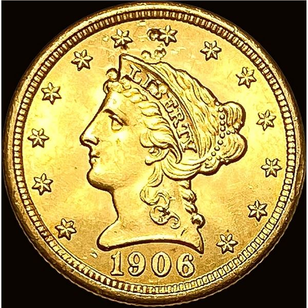 1906 Liberty Head Quarter Eagle $2.50 Gold SUPERB GEM BU