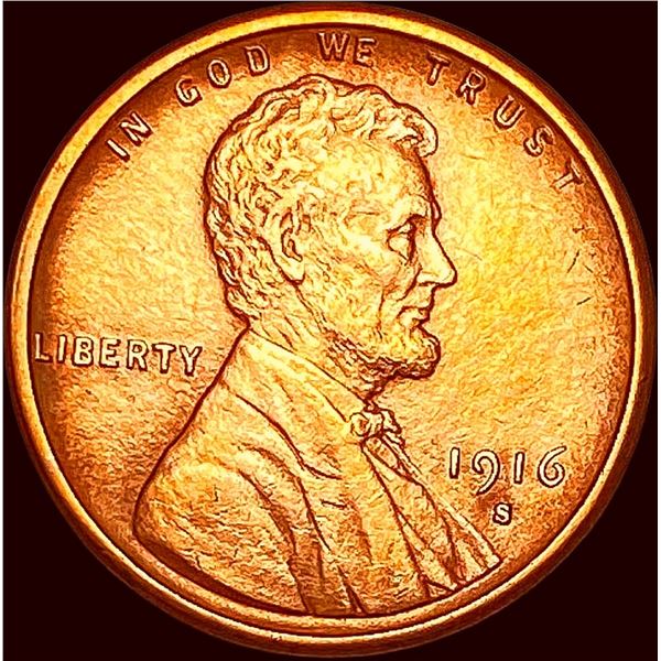 1916-S Lincoln Wheat Cent CHOICE BU