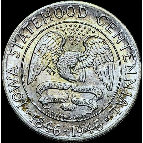 1946 Silver Iowa Half Dollar SUPERB GEM BU