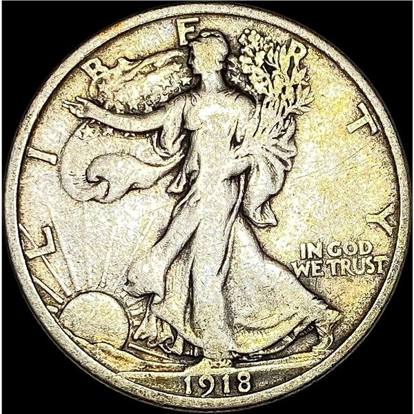 1918-D Walking Liberty Half DOllar LIGHTLY CIRCULATED