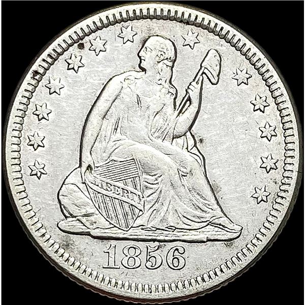 1856-O Silver Seated Liberty Quarter CLOSELY UNCIRCULATED