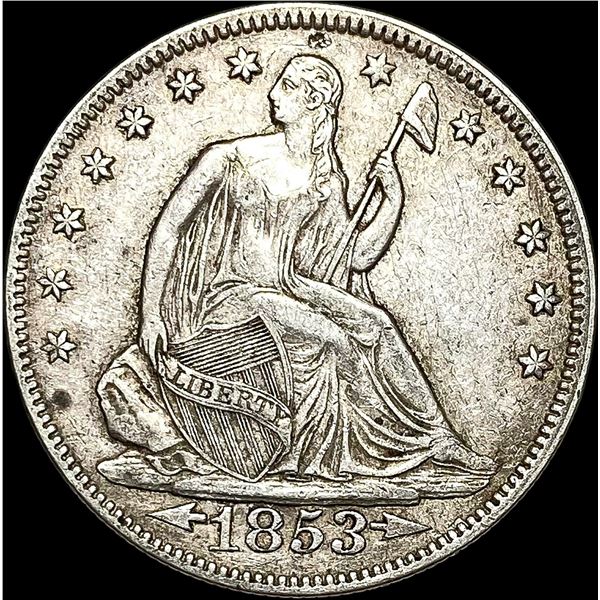 1853 Arrows/Rays Seated Liberty Half Dollar CLOSELY UNCIRCULATED
