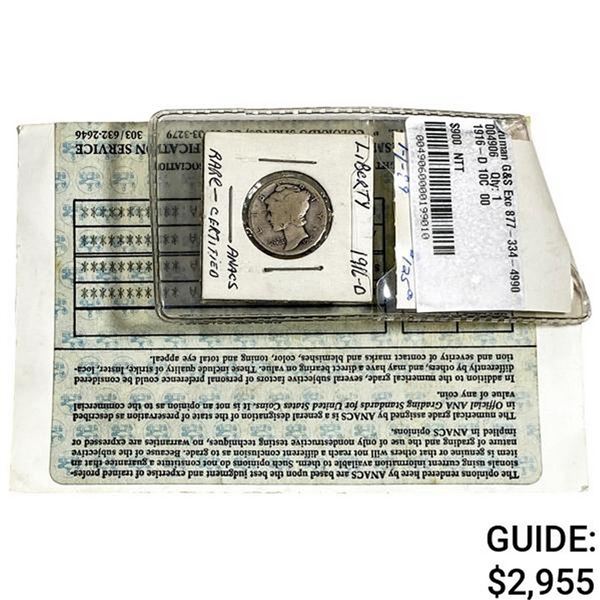 1916-D Mercury Silver Dime