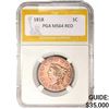 Image 1 : 1818 Coronet Head Large Cent PGA MS64 Red