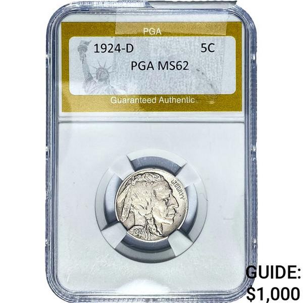 1924-D Buffalo Nickel PGA MS62