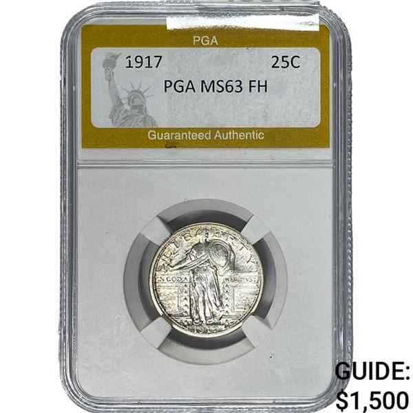 1917-D Standing Liberty Quarter PGA MS63 FH