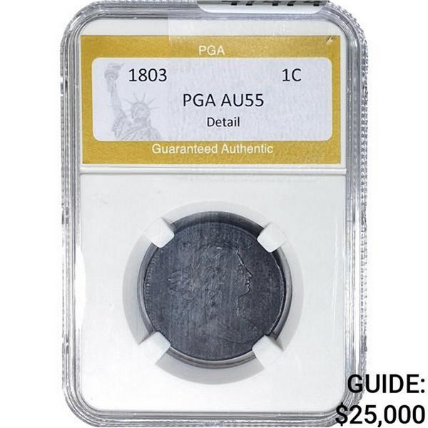 1803 Draped Bust Large Cent PGA AU55 Detail