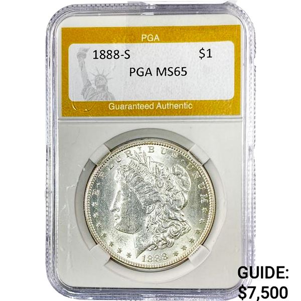1888-S Morgan Silver Dollar PGA MS65