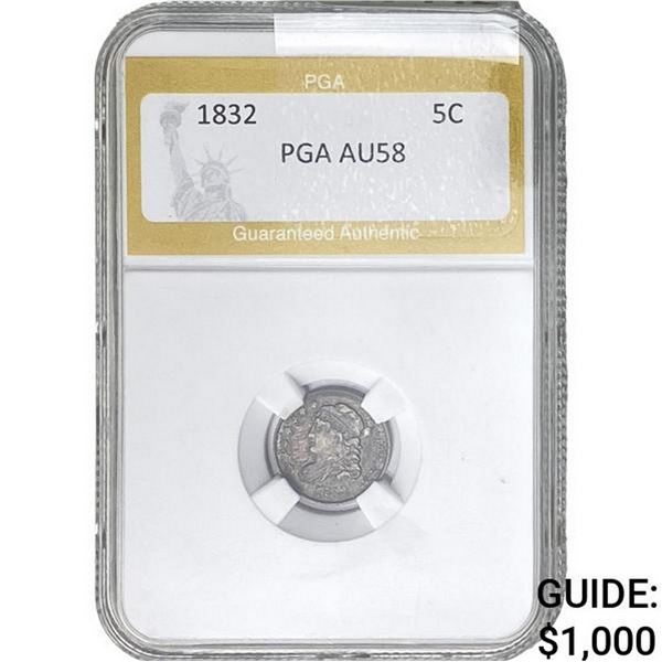 1832 Capped Bust Half Dime PGA AU58