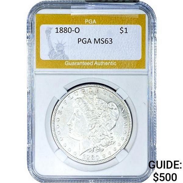 1880-O Morgan Silver Dollar PGA MS63