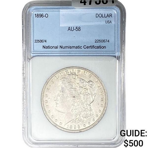 1896-O Morgan Silver Dollar NNC AU58
